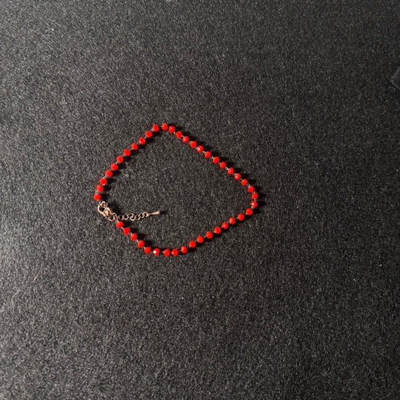 Elegant Red Beaded Bracelet / Anklet - Picture 3 of 3